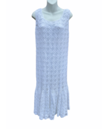 Handcrafted Crochet Knit Classic white Dress XL New Tags cottagecore - $44.54