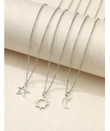 Set Of 3 Silver Necklaces - Trio / Triplet Necklaces - Gift Box-  Star S... - £14.34 GBP