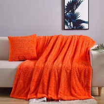 Yusoki Luxury Double Sided Faux Fur Throw Blanket(Without, Orange,50&quot; X 63&quot; - £31.38 GBP