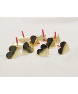 Golden Heart-Shaped Cute Stud Earrings Posts - 10 Pcs - Jewelry making F... - $3.80