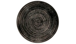 Set of Four (4) ~ Mainstays ~ 10.5&quot; Dia ~ Black Swirl Stoneware Dinner P... - £35.83 GBP