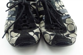 Coach Women Sz 7.5 M Brown Lace Up Fashion Sneakers Fabric Shoe - £31.74 GBP