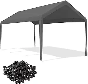 10&#39; X 20&#39; Carport Canopy Replacement Cover With Ball Bungees, 180G Heavy... - $203.99
