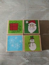 4 Christmas Mounted Rubber Stamps Studio G Kolette Hall Xmas 2x2&quot; Arts &amp; Crafts - £11.72 GBP