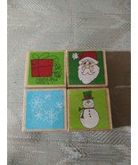 4 Christmas Mounted Rubber Stamps Studio G Kolette Hall Xmas 2x2&quot; Arts &amp;... - £11.66 GBP