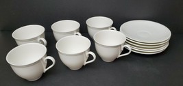 Christopher Stuart Heritage White Y1000 Cup Saucer Set of 6  Excellent Condition - £42.41 GBP