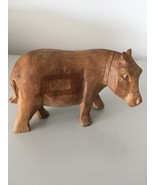 HIPPO ORNAMENT - SOLID WOOD  - £13.87 GBP