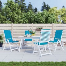 Highback Chair Cushion Set of 4 Blue 100% Polyester - $2,331.22 MXN