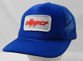 Vintage CLIPPER Embroidered Patch Blue trucker Hat Snapback NOS - $11.08