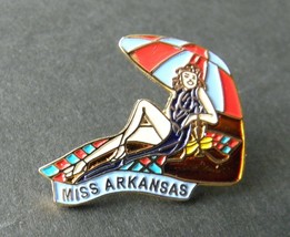 Miss Arkansas Girl Classic Nose Art Usaf Usa Lapel Pin Badge 1 Inch - £4.40 GBP
