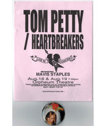 Tom Petty &amp; The Heartbreakers Live Flyer Orpheum Theatre + Button Pin w ... - $18.75