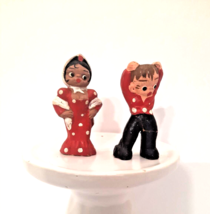 Vintage Spanish Mud Flamingo Dancers 2” Miniature Figurine Folk Boy Girl Couple - £11.10 GBP