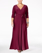 Love Squared Womens Plus Size Faux Wrap Maxi Dress Size 1X Color Red - £45.63 GBP