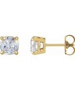 Cushion Natural Mined Diamond Studs 14k Yellow Gold (1.49 Ct D-e VS Clar... - $8,786.31 CAD
