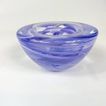 Kosta Boda Atoll Candleholder Tea Light Purple Lilac Swirl - $29.69