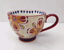 Coastline Imports Coffee Mug Cup Floral Tear Drop Hand Painted Ceramic 1... - $17.99