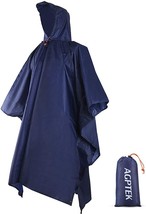 Adult Reusable Rain Ponchos With Hood And Pouch For Hiking And Camping From - £27.12 GBP