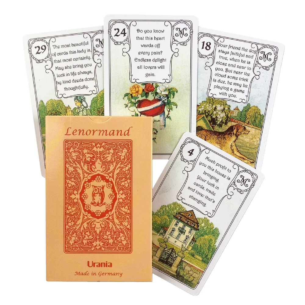 Lenormand Urania Red Owl Tarot Deck Fortune Telling Cards Esoteric Oracle Cards - £135.87 GBP