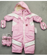 Rocawear Snowsuit With Gloves &amp; Shoes Baby Girls 0/6 Months Multi Lined ... - $30.53