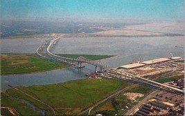 Aerial View Cooper River Bridges Charleston South Carolina Postcard - £8.05 GBP