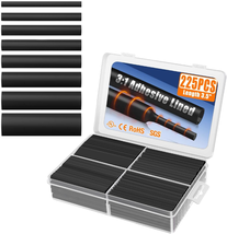 UL Listed 225 Pcs Length 3.45" 3:1 Waterproof Heat Shrink Tubing Kit 8 Size - $13.32