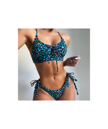  Leopard Print String Bikini Set   Turquoise 2-PC String Bikini Set Swim... - $39.99