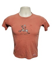 Life is Good Playing Soccer Kids Medium 7 8 Orange TShirt - $14.85