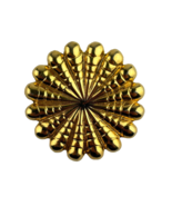 Vintage Scalloped Round Gold Tone Pin Broach - $8.23 CAD