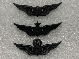 U.S. ARMY, FLIGHT SURGEON WINGS, BASIC, SENIOR, MASTER, SET OF 3, SUBDUED - $25.00