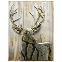 40 x 30 in. Deer 1 Hand Painted Primo Mixed Media Iron Wall Sculpture on... - £202.79 GBP