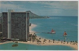 Vintage Postcard Hilton Hawaiian Village Honolulu Hawaii HI Waikiki Beach   A - £9.06 GBP