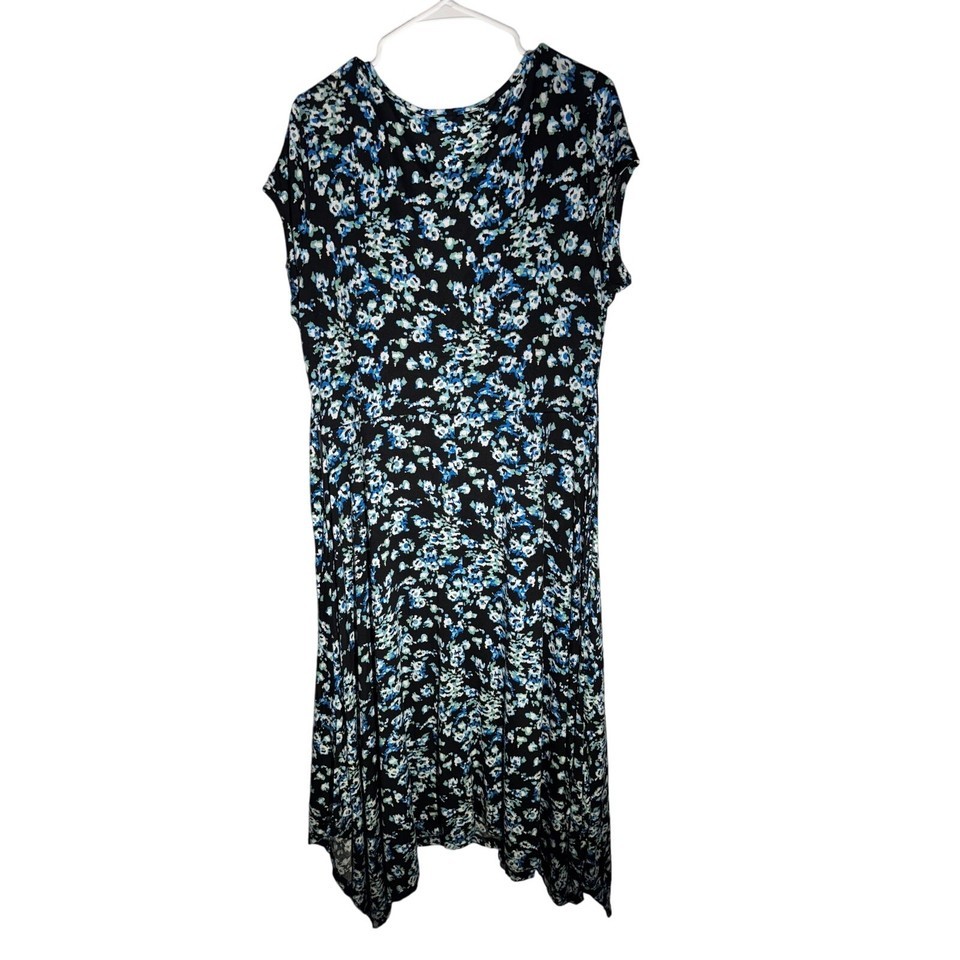 LASCANA for VENUS Black Floral Surplice Midi Dress XL Item image 2