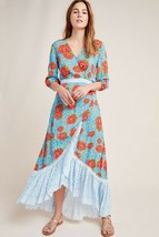 Nwt Anthropologie Suzanne Wrap Maxi Dress By Farm Rio Xs - £119.74 GBP