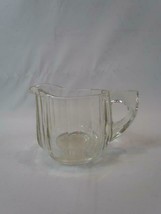 Vintage Striped Clear Creamer Pressed Glass Starburst Pattern 3&quot; Tall - $12.34