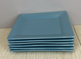 10 Strawberry Street Nova Square Aqua Turquoise Teal Dinner Plate 10&quot; Set Of 6 - $21.16