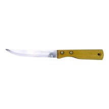 Vtg TRAMONTINA Inox Steak Knife Wood Handle Stainless Brasil 4.5&quot; Blade - £8.85 GBP