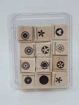 2005 Stampin&#39; Up LITTLE PIECES, 12 pc RUBBER INK WOOD-MOUNTED STAMP - $9.89