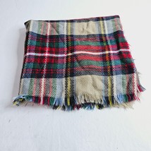 Classic Plaid Oversized Wrap Scarf Throw 50 x 60 Inches Super Soft with Fringe - £11.85 GBP