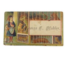 VICTORIAN CALLING CARD - caged tigers big cats zoo circus - George Pfahler - £11.76 GBP