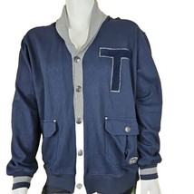 Triple Fat Goose Letterman Sweater Jacket Mens 2XL Blue Cardigan Cotton ... - £30.11 GBP