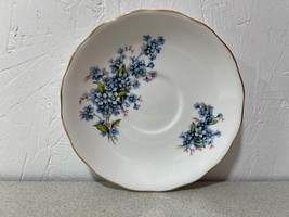 Royal Vale Fine Bone China England Orphaned Saucer Blue Floral - $7.92