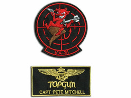 Capitan Pete Mitchell TOP 2 Nuovo film NAVY VX31 Squadron Patch Set - £14.48 GBP