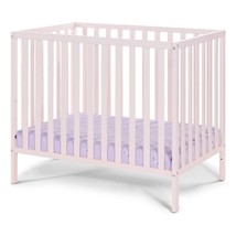 Suite Bebe Palmer Contemporary Wood Mini Crib with Mattress Pad in Pink - £186.07 GBP