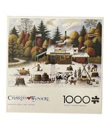 Buffalo Charles Wysocki 1000 Piece Jigsaw Puzzle Vermont Maple Tree Tappers - $10.99