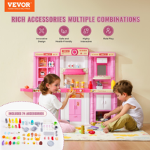 Kitchen Playset for Kids - 74 Piece Pretend Cooking Toy Set in Pink - £146.58 GBP