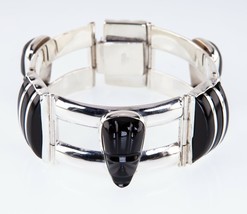 Gorgeous Sterling Silver Black Warrior Bracelet Made in Mexico - £190.75 GBP