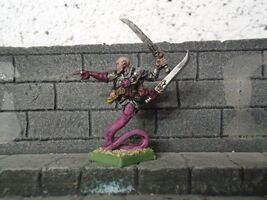 chaos slaanesh realms of chaos champion snake tail metal painted warhammer - $36.97