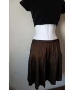 M.J. Carroll Gold Metallic skirt Size medium Pleated Elastic waist - $15.59