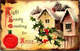 Right Hearty Greeting For Xmas Davidson Bros 1910 Christmas Postcard Embossed - £6.16 GBP