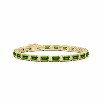 Authenticity Guarantee 
Angara Natural 6x4mm Peridot Stackables Bracelet in 1... - £4,126.90 GBP
